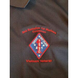 Hartwell polo Men's Large Navy/Blue Vietnam Veteran shirt